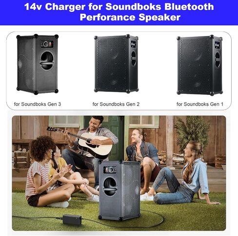 14V soundbox Charging Cord, Compatible with Soundboks 1/2/3 Bluetooth Performance Speakers. Keyu KA4802A-1403300P Rechargeable Battery Power Cable in Saudi Arabia