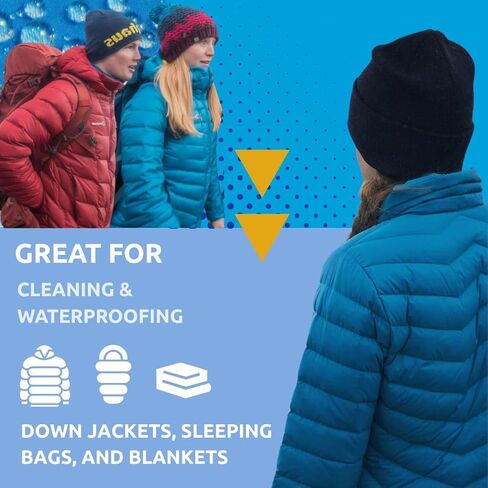 Nikwax Down, Down DUO-Pack, 300ml, Wash-In Cleaning and Waterproofing adds DWR Water Repellency to Down Filled Jackets, Outerwear, Sleeping Bags, Restores and Protects Insulation and Loft in Kuwait