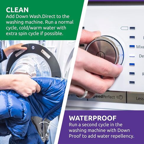 Nikwax Down, Down DUO-Pack, 300ml, Wash-In Cleaning and Waterproofing adds DWR Water Repellency to Down Filled Jackets, Outerwear, Sleeping Bags, Restores and Protects Insulation and Loft in Kuwait