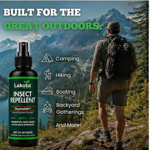 Lakota Naturals ThymolXR ™ Mosquito & Tick Insect Repellent Spray, 4 fl oz in Saudi Arabia