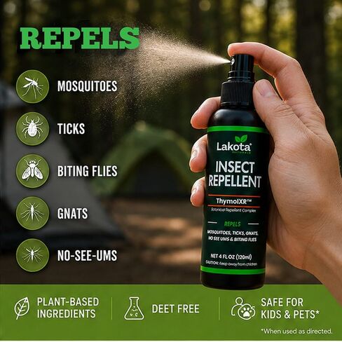 Lakota Naturals ThymolXR ™ Mosquito & Tick Insect Repellent Spray, 4 fl oz in Saudi Arabia