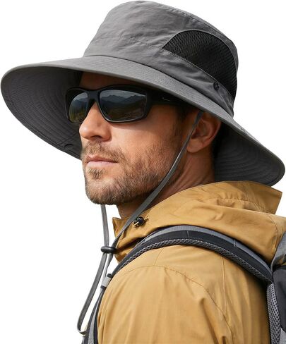 Sun Hats for Men Women UV Sun Protection Waterproof Wide Brim Bucket Hat in Saudi Arabia