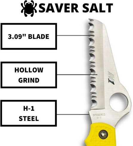 Spyderco Saver Salt Folding Pocket Knife, SpyderEdge in Saudi Arabia