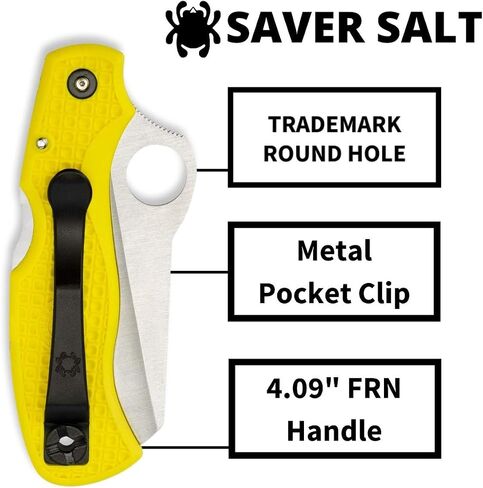 Spyderco Saver Salt Folding Pocket Knife, SpyderEdge in Saudi Arabia