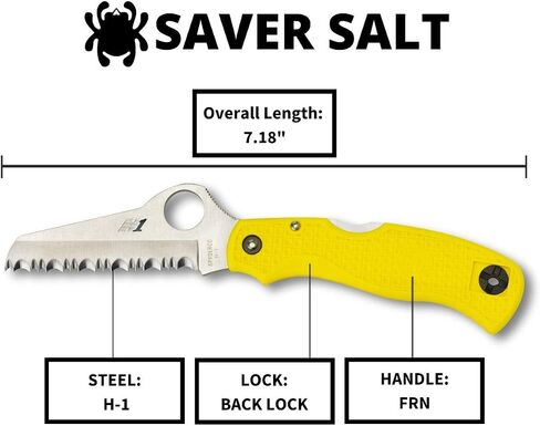 Spyderco Saver Salt Folding Pocket Knife, SpyderEdge in Saudi Arabia