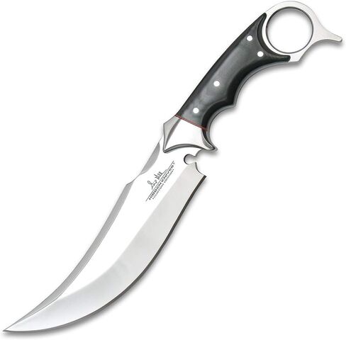 GIL HIBBEN Recurve Karambit Knife with Leather Belt Sheath - Premium Stainless Steel Blade, Linen Micarta Handle, Open-Ring Pommel, Go-to for Wilderness Survival - Length 11 1/2 in Kuwait