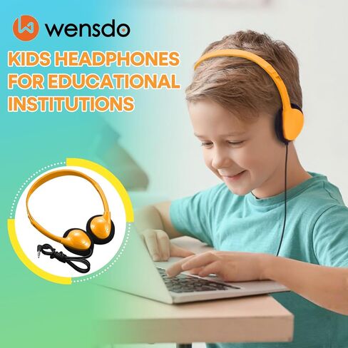 Kids Headphones Bulk 5 Pack for School Classroom Students, Wired On-Ear Headset Class Set for K-12 Teachers Children Teens, 3.5mm Jack for Chromebook Laptop Computer PC (HY857, 5 Mixed) in Kuwait