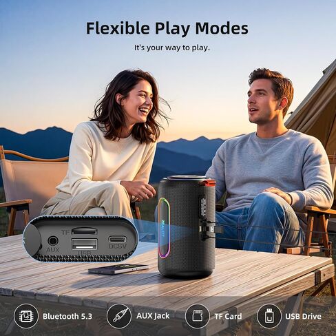 ZEALOT Portable Speaker with Powerful Bass, 80W(Peak) Outdoor Bluetooth Speaker, IPX6 Waterproof, Wireless Stereo Sound, USB/TF/AUX, 8000mAH Battery for Party, Camping, Beach in Kuwait