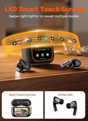 Wireless Earbuds, Bluetooth 5.4 Ear Buds, ENC Noise Cancelling Headphones with 48H Playtime, Bass Stereo Sound, Compatible with iPhone Air/17/16/15/14/Android, Pad - Black in Saudi Arabia