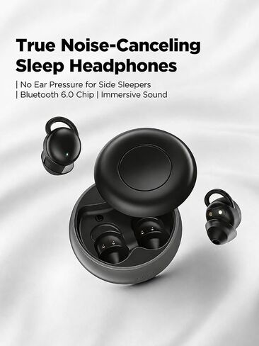 NE91 Sleep Earbuds in Ear, ANC Mini Wireless Sleep Headphones for Side Sleepers, 2.4g Ultra Light Sleeping Earbuds, Adaptive Call Noise Reduction, Bluetooth 6.0 Low Latency Gaming Earbuds in Kuwait