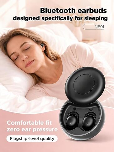 NE91 Sleep Earbuds in Ear, ANC Mini Wireless Sleep Headphones for Side Sleepers, 2.4g Ultra Light Sleeping Earbuds, Adaptive Call Noise Reduction, Bluetooth 6.0 Low Latency Gaming Earbuds in Kuwait
