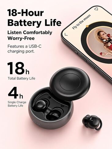 NE91 Sleep Earbuds in Ear, ANC Mini Wireless Sleep Headphones for Side Sleepers, 2.4g Ultra Light Sleeping Earbuds, Adaptive Call Noise Reduction, Bluetooth 6.0 Low Latency Gaming Earbuds in Kuwait