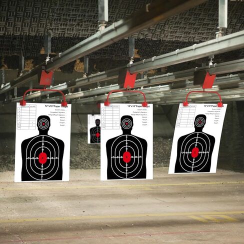 Guirnd 12x18 inch Targets for Shooting Range, Indoor and Outdoor Silhouette Paper Targets, Aiming Target Practice Paper for Handguns, Pistols, Rifles, Airguns, Pellet Gun, BB Guns in Kuwait