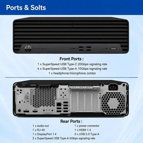 Customized HP Elite 805 G9 SFF Business Desktop Computer, AMD Ryzen 5 8500G, 16GB DDR5 512GB SSD, Up to 64GB RAM 4TB SSD, Radeon 740M Graphics, Dual 4K Display Support, USB-C, HDMI, Windows11Pro in Kuwait