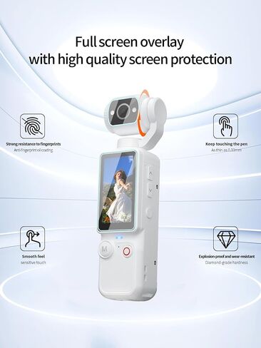 Screen Protector for W & O Q7 Vlogging Camera, High-definition Scratch Resistant Nanofilm Film,HD Clear,Bubble Free with Easy Installation Kit,1 Set in Kuwait