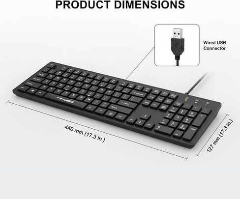 Fade-Proof Letter Wired Keyboard USB Office Keyboard,Not Fade Letter in Kuwait