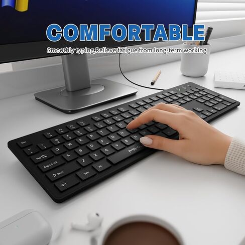 Fade-Proof Letter Wired Keyboard USB Office Keyboard,Not Fade Letter in Kuwait