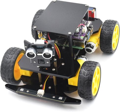 Adeept 4WD Mecanum Wheel Smart Car Kit for Raspberry Pi 5/4B/3B/3B+(Board Not Included), Line Tracking, Light Tracing, Obstacle Avoidance, Servo Motor, OLED Display, LED Dot Matrix Display in Kuwait