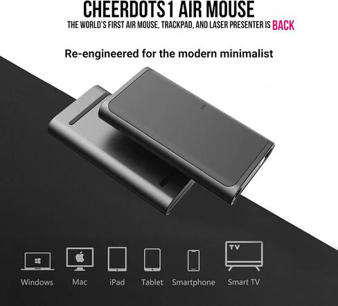 Cheerdots1 ماوس لوحة اللمس اللاسلكي ومؤشر ليزر عن بعد، أوضاع مزدوجة ماوس بلوتوث منخفض الكمون، ماوس ضوئي من النوع C قابل لإعادة الشحن للكمبيوتر/الهواتف/الأجهزة اللوحية/Windows/MacOS/Android/iOS in Kuwait