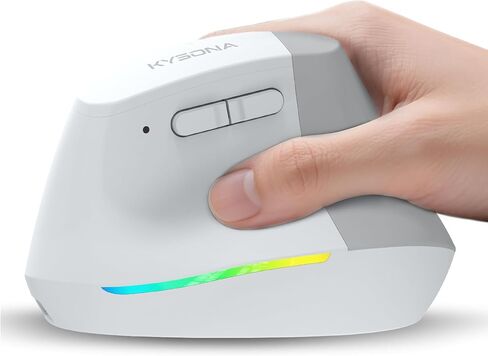 KYSONA Wireless Ergonomic Mouse, Vertical Mouse, Bluetooth Ergo Mouse, Quiet Click, 5 Level Adjustable DPI(800/1200/2400/2400/4000), Rechargeable 2.4G Mice Computer, PC, Mac, Laptop, Pink in Kuwait