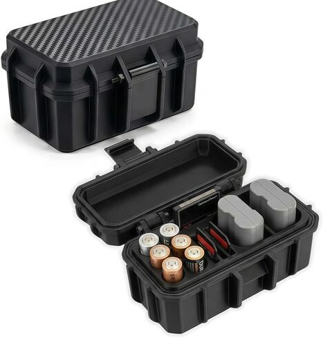 EN-EL15 Battery Case & Memory Card Holder, Camera Battery Case for 2X EN-EL15 Batteries, 3X SD Cards, 1x CF Card & 4X AA Batteries for Flash – Compact Organizer for Photographers in Saudi Arabia