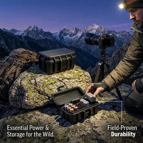 EN-EL15 Battery Case & Memory Card Holder, Camera Battery Case for 2X EN-EL15 Batteries, 3X SD Cards, 1x CF Card & 4X AA Batteries for Flash – Compact Organizer for Photographers in Saudi Arabia