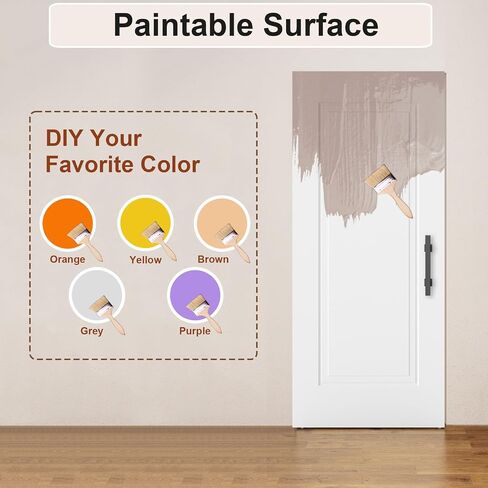 JUBEST 36"x84" Concealed Barn Door with Soft Close Hardware Kits, Primed in Saudi Arabia