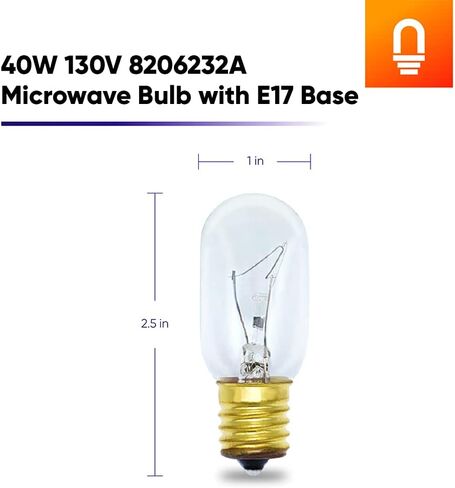 lumenivo Replacement for 8206232a Whirlpool Microwave 40w Bulb E17-8 Pack in Kuwait