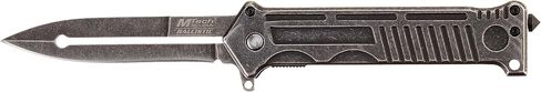 MTech USA – Pocket Folding Knife – Stonewashed Finish Stainless Steel Blade and Handle with Glass Punch and Pocket Clip - Hunting, Camping, Survival, Tactical, EDC – MT-A840P in Kuwait