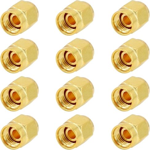 12PCS SMA Plug Dust Cap, SMA Female Jack Dust Cap Gold-Plated RF Coaxial Connector Protective Cap SMA Adapter Connector Accessories in Saudi Arabia
