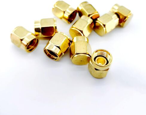 12PCS SMA Plug Dust Cap, SMA Female Jack Dust Cap Gold-Plated RF Coaxial Connector Protective Cap SMA Adapter Connector Accessories in Saudi Arabia