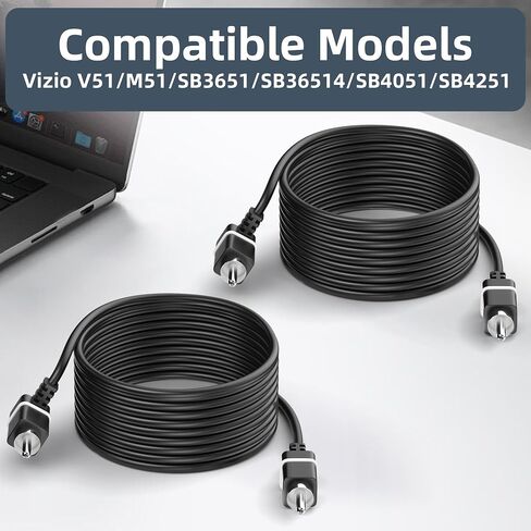 2Pcs Satellite Speaker Cable Compatible with Vizio V51, M51, Soundbar SB3651, SB36514, SB4051, SB4251,Precision Fit Satellite Speaker Wire for Vizio Surround Sound Speakers, Cord Length: 27.9 Feet in Saudi Arabia