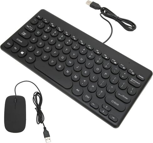 Wired Keyboard Mouse Combo, Ergonomic Key Design (Black) in Kuwait