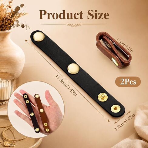 2 PCS PU Leather Handbag Strap Shortener Top Strap Keepers Snap in Saudi Arabia