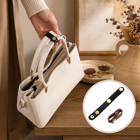 2 PCS PU Leather Handbag Strap Shortener Top Strap Keepers Snap in Saudi Arabia