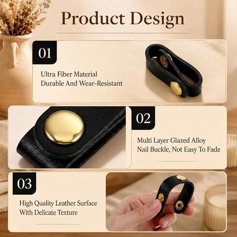 2 PCS PU Leather Handbag Strap Shortener Top Strap Keepers Snap in Saudi Arabia