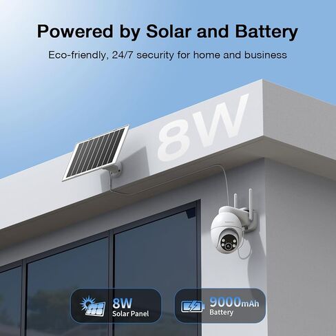 TKENPRO 2K Solar Camera Outdoor Wireless, 2.4GHz Wi-Fi Connected in Kuwait