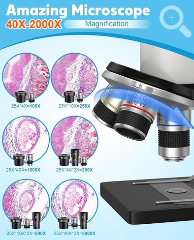 2000X Microscope for Kids Adults Beginner: Compound Monocular Microscope in Saudi Arabia