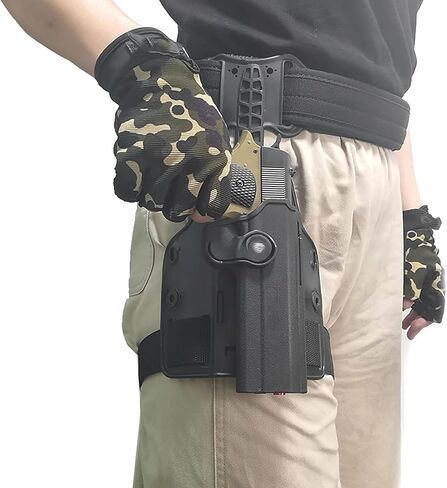 Drop Flex Adapter with Single Strap Leg Platform for Gun Holsters, Adjustable Thigh Holster 6004, Drop Leg Panel Attachments Quick Locking, Black in Kuwait
