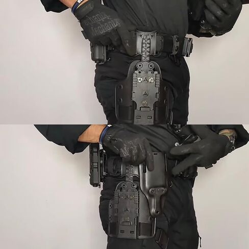 Drop Flex Adapter with Single Strap Leg Platform for Gun Holsters, Adjustable Thigh Holster 6004, Drop Leg Panel Attachments Quick Locking, Black in Kuwait