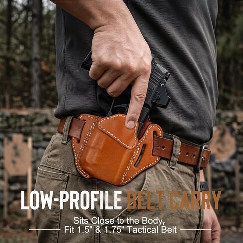 Leather Pancake Holster for Glock 43X MOS & Sig P365 XMacro with TLR-7 Sub in Kuwait