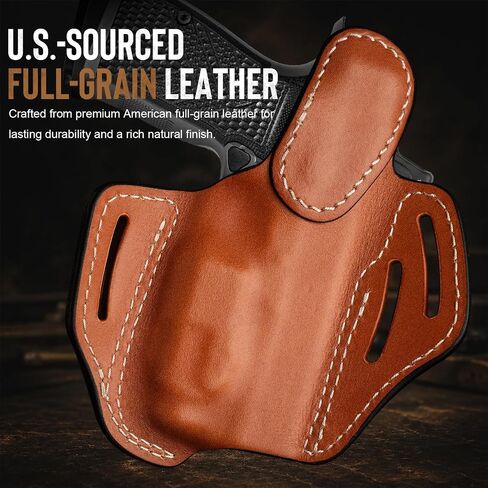 Leather Pancake Holster for Glock 43X MOS & Sig P365 XMacro with TLR-7 Sub in Kuwait