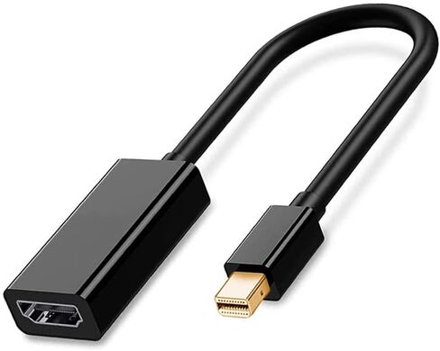 محول QCEs Mini DisplayPort إلى HDMI 4K، محول كابل Thunderblot إلى HDMI متوافق مع Apple MacBook Air Pro وiMac وMicrosoft Surface Pro Dock إلى التلفزيون/الشاشة/جهاز العرض أسود in Kuwait
