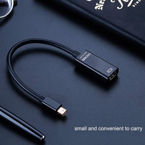 محول QCEs Mini DisplayPort إلى HDMI 4K، محول كابل Thunderblot إلى HDMI متوافق مع Apple MacBook Air Pro وiMac وMicrosoft Surface Pro Dock إلى التلفزيون/الشاشة/جهاز العرض أسود in Kuwait
