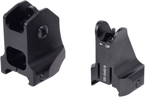 DD Fixed Front and Rear Iron Sight Set Combo，Tactical Low Profile Full Metal Premium Optics Rapid Transition Backup Scopes Tool-Free Adjustable，Fits for Standard 20mm Picatinny Rail Mounting in Kuwait