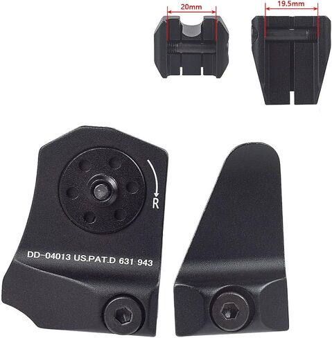 DD Fixed Front and Rear Iron Sight Set Combo，Tactical Low Profile Full Metal Premium Optics Rapid Transition Backup Scopes Tool-Free Adjustable，Fits for Standard 20mm Picatinny Rail Mounting in Kuwait