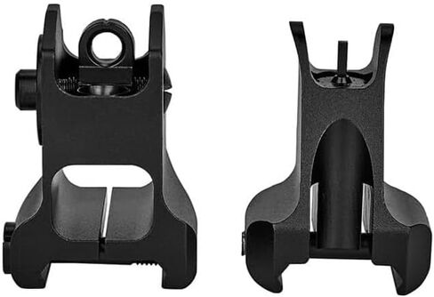 DD Fixed Front and Rear Iron Sight Set Combo，Tactical Low Profile Full Metal Premium Optics Rapid Transition Backup Scopes Tool-Free Adjustable，Fits for Standard 20mm Picatinny Rail Mounting in Kuwait