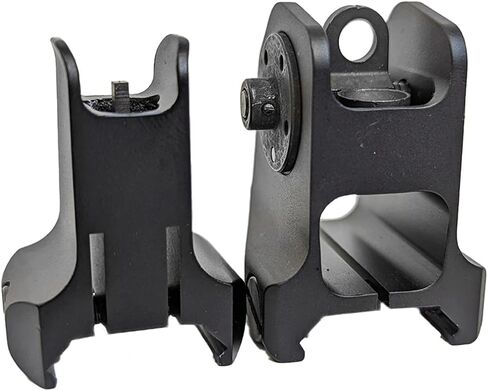 DD Fixed Front and Rear Iron Sight Set Combo，Tactical Low Profile Full Metal Premium Optics Rapid Transition Backup Scopes Tool-Free Adjustable，Fits for Standard 20mm Picatinny Rail Mounting in Kuwait