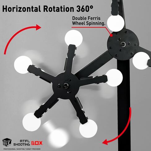 Atflbox Three Star Rotate The Metal Shooting Target Stand with 15 Steel Plates for Pistol Airsoft BB Guns Practice in Kuwait