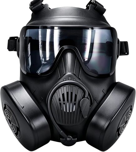 M50 Tactical Airsoft Full Face Mask with Gray Anti Glare Lens Anti Fog Scratch Resistant Upgraded Durable Fan for Paintball Games in Saudi Arabia